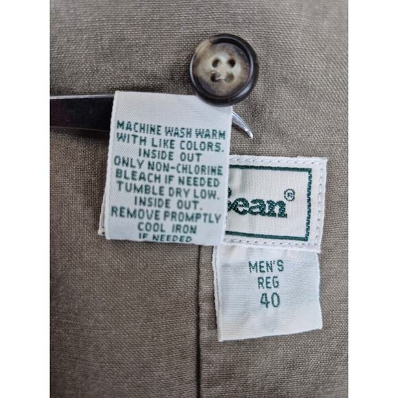 LL Bean 100% Cotton Khaki Blazer - Vintage Men's 2-Button Jacket Sz 40 - Picture 4 of 4
